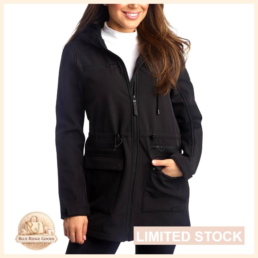 Softshell Jacket Lightweight Fleece Lined Wind Water Resistant Anorak Style